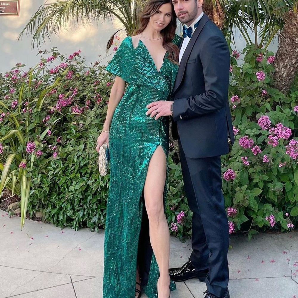 Green sequin formal dress Size 0